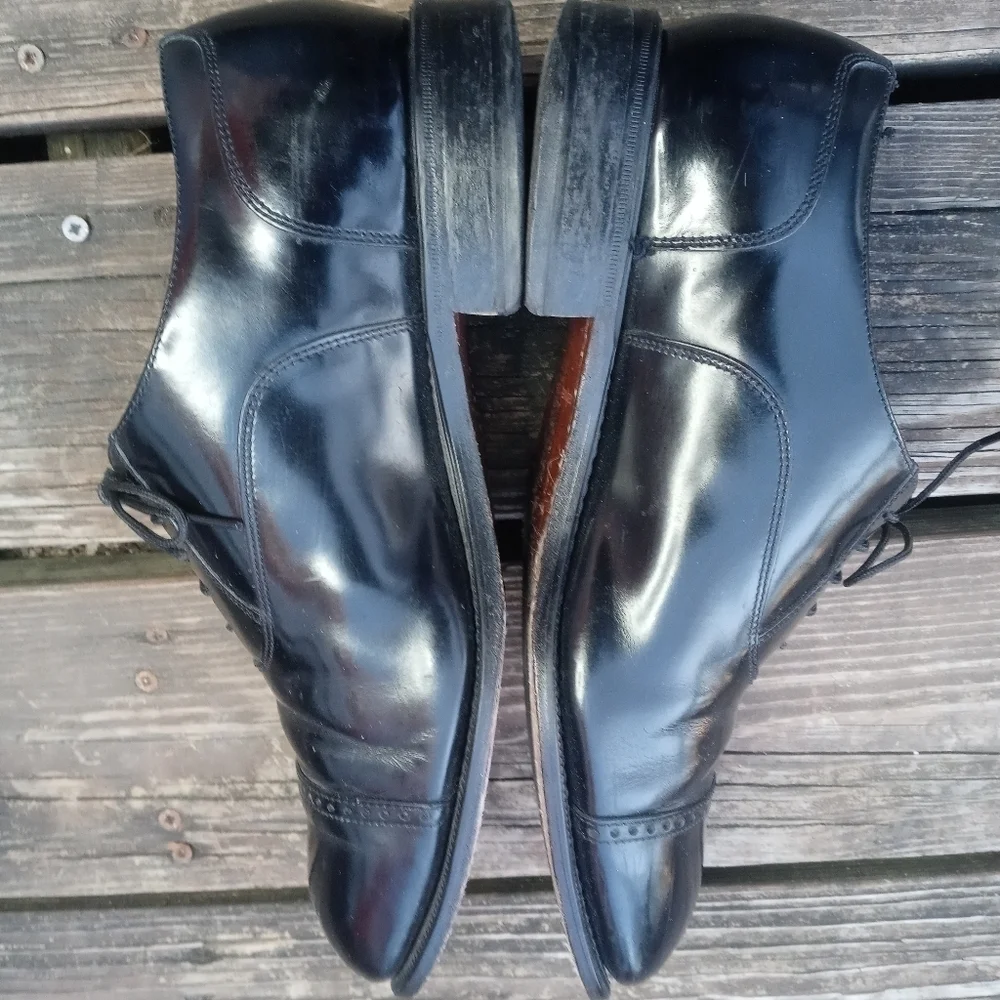 Florsheim Mens Oxford Black Leather Cap Toe Lace Up Shoes Size 10.5 3E. 255pem